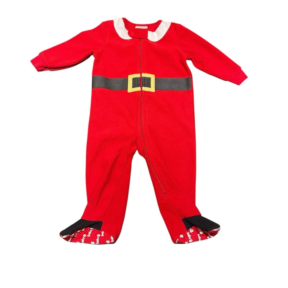 Crazy 8 & The Children's Place Boys Christmas Sleeper Pajamas Lot Of 2 Sz 6-12Mo - Picture 2 of 10